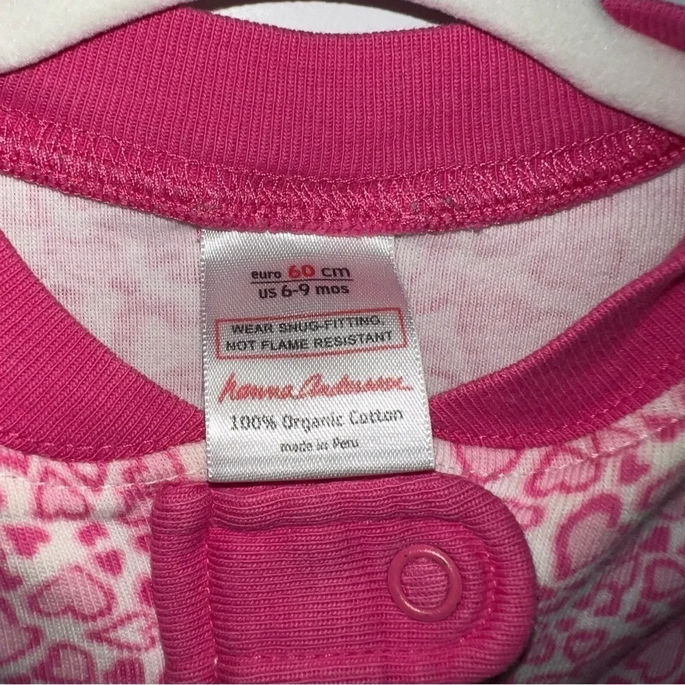 Hanna Andersson Long Sleeve Heart Zip Up Onesie Size 6-9 Months